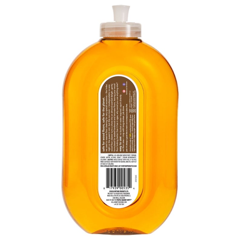 Method منظف أرضيات خشبية، ينظف ويستعيد اللمعان، صيغة بدون شمع، برائحة اللوز - 739 مل - Image 2